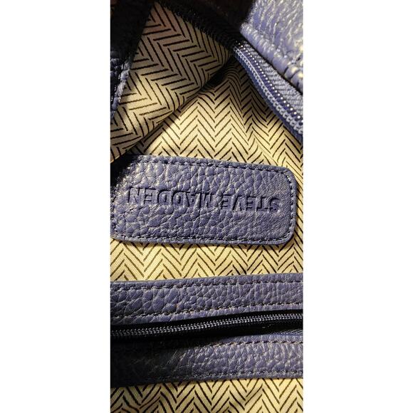 Steve Madden royal blue faux-leather Satchel shoulder bag. - Picture 4 of 8